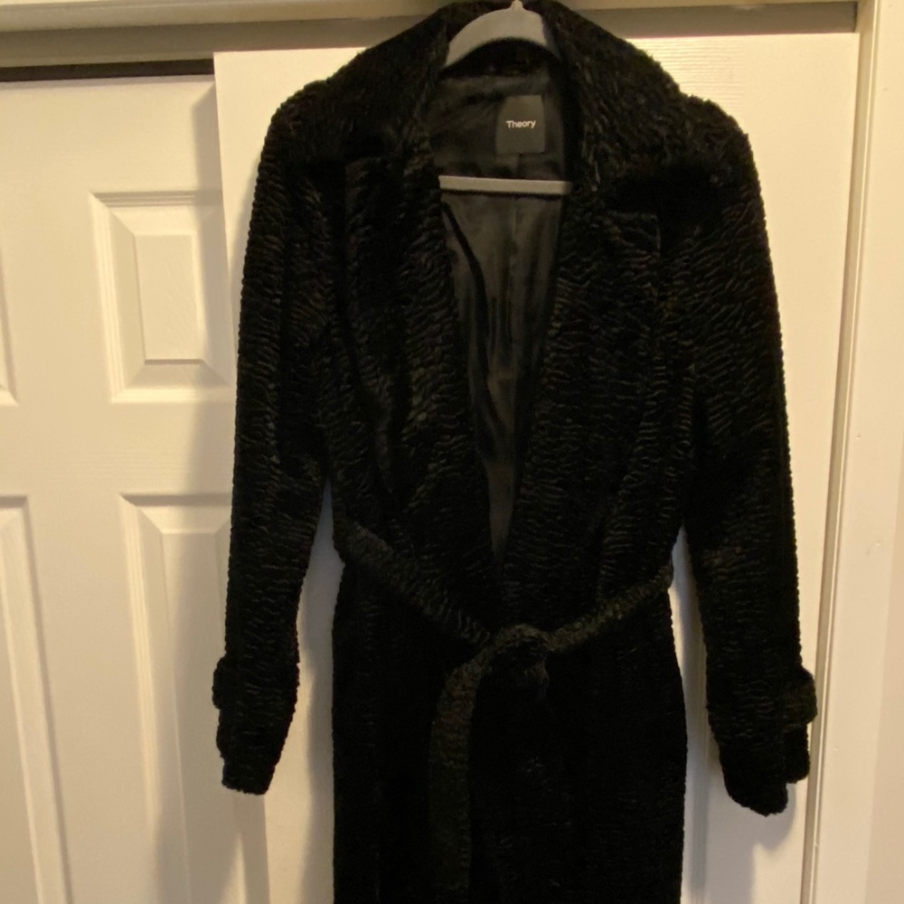 Theory Faux Ashtrkhan Robe Coat